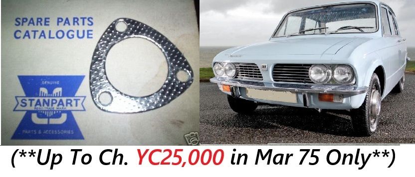 EXHAUST DOWNPIPE GASKET (Triumph 1500 Saloon) (FWD & RWD) (** 1970- Mar 75 Only **)